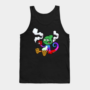 Chameleon Smoking A Joint Tank Top